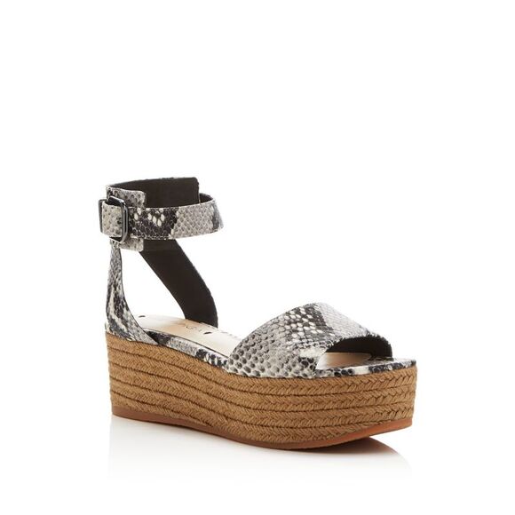 VIA SPIGA Shoes - VIA SPIGA Womens Black Snake 1-1/2" Platform Nemy Wedge Shoes 8.5 M